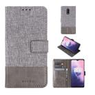 For OnePlus 7 MUXMA MX102 Horizontal Flip Canvas Leather Case with Stand & Card Slot & Wallet Function(Grey) - 1