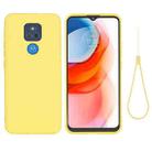 For Motorola Moto G Play (2021) Pure Color Liquid Silicone Shockproof Full Coverage Case(Yellow) - 1