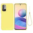 For Xiaomi Redmi Note 10 5G Pure Color Liquid Silicone Shockproof Full Coverage Case(Yellow) - 1