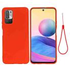 For Xiaomi Redmi Note 10 5G Pure Color Liquid Silicone Shockproof Full Coverage Case(Red) - 1