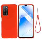 For OPPO A55 5G / A54 4G Pure Color Liquid Silicone Shockproof Full Coverage Case(Red) - 1