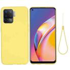 For OPPO A94 / Reno5 F / F19 Pro Pure Color Liquid Silicone Shockproof Full Coverage Case(Yellow) - 1