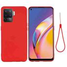 For OPPO A94 / Reno5 F / F19 Pro Pure Color Liquid Silicone Shockproof Full Coverage Case(Red) - 1