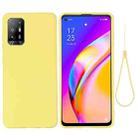 For OPPO F19 Pro+ 5G / A94 5G / Reno5 Z Pure Color Liquid Silicone Shockproof Full Coverage Case(Yellow) - 1