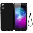 For ZTE A3 2020 Pure Color Liquid Silicone Shockproof Full Coverage Case(Black) - 1