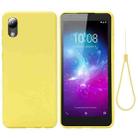 For ZTE A3 2020 Pure Color Liquid Silicone Shockproof Full Coverage Case(Yellow) - 1