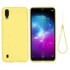 For ZTE A5 2020 Pure Color Liquid Silicone Shockproof Full Coverage Case(Yellow) - 1