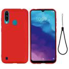 For ZTE A7 2020 Pure Color Liquid Silicone Shockproof Full Coverage Case(Red) - 1