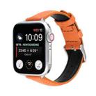 14mm Slim Genuine Leather Watch Band Watch Band For Apple Watch Series 7 45mm / 6 & SE & 5 & 4 44mm / 3 & 2 & 1 42mm(Orange) - 1