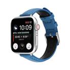 14mm Slim Genuine Leather Watch Band Watch Band For Apple Watch Series 9&8&7 41mm / SE 3&SE 2&6&SE&5&4 40mm / 3&2&1 38mm(Blue) - 1