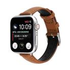 14mm Slim Genuine Leather Watch Band Watch Band For Apple Watch Series 7 41mm / 6 & SE & 5 & 4 40mm / 3 & 2 & 1 38mm(Brown) - 1