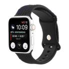 Woven Pattern Figure 8 Buckle Silicone Strap Watch Band For Apple Watch Ultra 49mm / Series 8&7 45mm / SE 2&6&SE&5&4 44mm / 3&2&1 42mm(Black) - 1