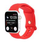 Woven Pattern Figure 8 Buckle Silicone Strap Watch Band For Apple Watch Series 9&8&7 41mm / SE 3&SE 2&6&SE&5&4 40mm / 3&2&1 38mm(Red) - 1