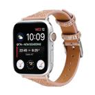 T-shaped Small Waist Flashing Diamond Genuine Leather Watch Band Watch Band For Apple Watch Ultra 49mm / Series 8&7 45mm / SE 2&6&SE&5&4 44mm / 3&2&1 42mm(Rose Gold) - 1