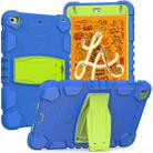 3-Layer Protection Screen Frame + PC + Silicone Shockproof Combination Case with Holder For iPad mini 5 / 4(Blue+Lime) - 1