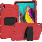 3-Layer Protection Screen Frame + PC + Silicone Shockproof Combination Case with Holder For Samsung Galaxy Tab S5e T720(Red+Black) - 1
