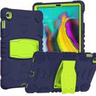 3-Layer Protection Screen Frame + PC + Silicone Shockproof Combination Case with Holder For Samsung Galaxy Tab S5e T720(Navy Blue + Lime) - 1