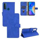 For TCL 20 SE Solid Color Skin Feel Magnetic Buckle Horizontal Flip Calf Texture PU Leather Case with Holder & Card Slots & Wallet(Blue) - 1