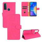 For TCL 20 SE Solid Color Skin Feel Magnetic Buckle Horizontal Flip Calf Texture PU Leather Case with Holder & Card Slots & Wallet(Rose Red) - 1