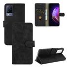For vivo V21 Solid Color Skin Feel Magnetic Buckle Horizontal Flip Calf Texture PU Leather Case with Holder & Card Slots & Wallet(Black) - 1