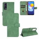 For vivo Y72 5G / iQOO Z3 5G Solid Color Skin Feel Magnetic Buckle Horizontal Flip Calf Texture PU Leather Case with Holder & Card Slots & Wallet(Green) - 1