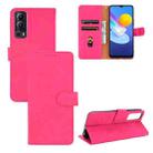 For vivo Y72 5G / iQOO Z3 5G Solid Color Skin Feel Magnetic Buckle Horizontal Flip Calf Texture PU Leather Case with Holder & Card Slots & Wallet(Rose Red) - 1