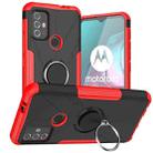 For Motorola  Moto G30 Armor Bear Shockproof PC + TPU Protective Case with Ring Holder(Red) - 1