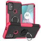 For Motorola  Moto G30 Armor Bear Shockproof PC + TPU Protective Case with Ring Holder(Rose Red) - 1