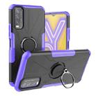 For vivo Y20 Armor Bear Shockproof PC + TPU Protective Case with Ring Holder(Purple) - 1