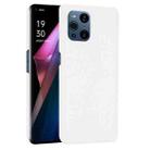 For OPPO Find X3 / X3 Pro Shockproof Crocodile Texture PC + PU Case(White) - 1