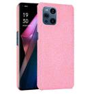 For OPPO Find X3 / X3 Pro Shockproof Crocodile Texture PC + PU Case(Pink) - 1