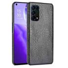 For OPPO Reno5 5G / Find X3 Lite Shockproof Crocodile Texture PC + PU Case(Black) - 1