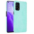 For OPPO Reno5 5G / Find X3 Lite Shockproof Crocodile Texture PC + PU Case(Light Green) - 1