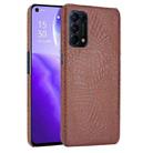 For OPPO Reno5 5G / Find X3 Lite Shockproof Crocodile Texture PC + PU Case(Brown) - 1