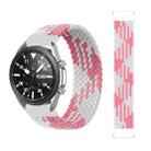 For Samsung Galaxy Watch Active / Active2 40mm / Active2 44mm Adjustable Nylon Braided Elasticity Watch Band, Size:125mm(Pink White) - 1
