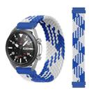 For Samsung Galaxy Watch Active / Active2 40mm / Active2 44mm Adjustable Nylon Braided Elasticity Watch Band, Size:125mm(Blue White) - 1