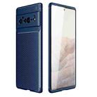 For Google Pixel 6 Pro Carbon Fiber Texture Shockproof TPU Case(Blue) - 1