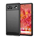 For Google Pixel 6 Brushed Texture Carbon Fiber TPU Case(Black) - 1