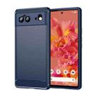 For Google Pixel 6 Brushed Texture Carbon Fiber TPU Case(Navy Blue) - 1