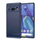 For Google Pixel 6 Pro Brushed Texture Carbon Fiber TPU Case(Navy Blue) - 1