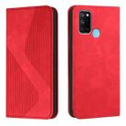 For OPPO Realme 7i Skin Feel Magnetic S-type Solid Color Horizontal Flip Leather Case with Holder & Card Slot & Wallet(Red) - 1