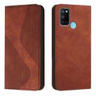 For OPPO Realme 7i Skin Feel Magnetic S-type Solid Color Horizontal Flip Leather Case with Holder & Card Slot & Wallet(Brown) - 1