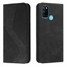 For OPPO Realme 7i Skin Feel Magnetic S-type Solid Color Horizontal Flip Leather Case with Holder & Card Slot & Wallet(Black) - 1