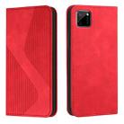 For OPPO Realme C11 Skin Feel Magnetic S-type Solid Color Horizontal Flip Leather Case with Holder & Card Slot & Wallet(Red) - 1