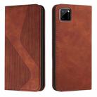 For OPPO Realme C11 Skin Feel Magnetic S-type Solid Color Horizontal Flip Leather Case with Holder & Card Slot & Wallet(Brown) - 1