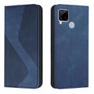 For OPPO Realme C15 Skin Feel Magnetic S-type Solid Color Horizontal Flip Leather Case with Holder & Card Slot & Wallet(Blue) - 1