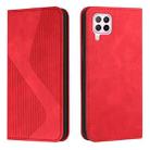 For Huawei P40 lite Skin Feel Magnetic S-type Solid Color Horizontal Flip Leather Case with Holder & Card Slot & Wallet(Red) - 1