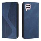 For Huawei P40 lite Skin Feel Magnetic S-type Solid Color Horizontal Flip Leather Case with Holder & Card Slot & Wallet(Blue) - 1