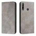 For Huawei P40 lite E Skin Feel Magnetic S-type Solid Color Horizontal Flip Leather Case with Holder & Card Slot & Wallet(Grey) - 1