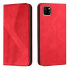 For Huawei Y5p Skin Feel Magnetic S-type Solid Color Horizontal Flip Leather Case with Holder & Card Slot & Wallet(Red) - 1